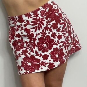 TopShop Floral Red and White Mini Skirt
